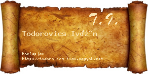 Todorovics Iván névjegykártya